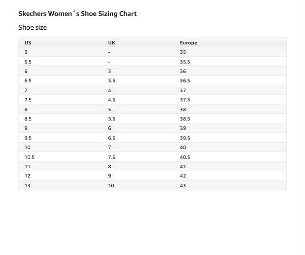 skechers big kid size chart