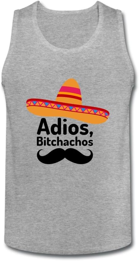 CeaZoly Men's Adios Bitchachos Funny Tank Top Deep Heather XXXL