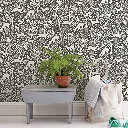 NuWallpaper NUS3146 Charcoal Merriment Peel & Stick Wallpaper, Grey Pricepulse