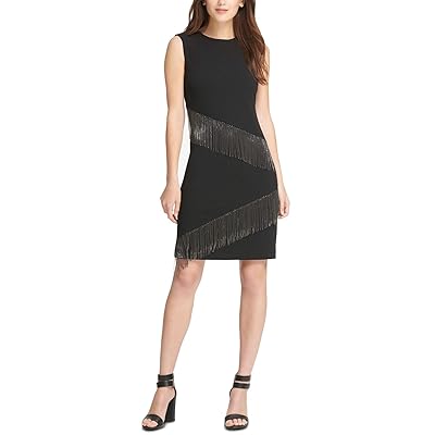 asymmetrical romper dress Donna Karan Women's Asymmetric Sheath Dress - Black main image 0