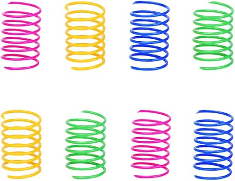 Amazon Micokaペットワイドカラフルスプリング猫おもちゃプラスチックコイルスパイラルスプリングキャット子猫ペット用60パック ランダムカラー Micoka またたびトイ 通販