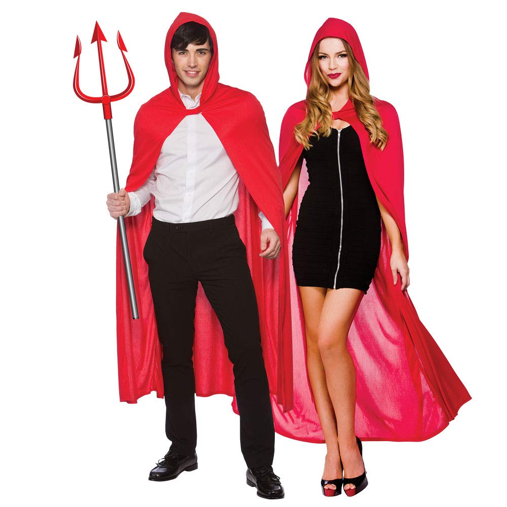 Wicked Costumes Adult Hooded Cape - RED Fancy Dress Accessory