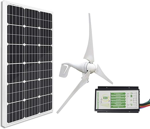 Eco Worthy 400w Wind Turbine Generator 100w Monocrystalline Solar Panel For Off Grid 12 Volt Battery Charging