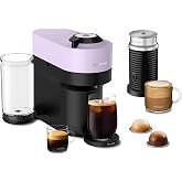Nespresso Vertuo Pop+ Coffee Machine with Milk Frother, Lilac | Purple coffee and espresso maker by Breville with compact design. Aeroccino3 frother bundle for hot or cold foam drinks.