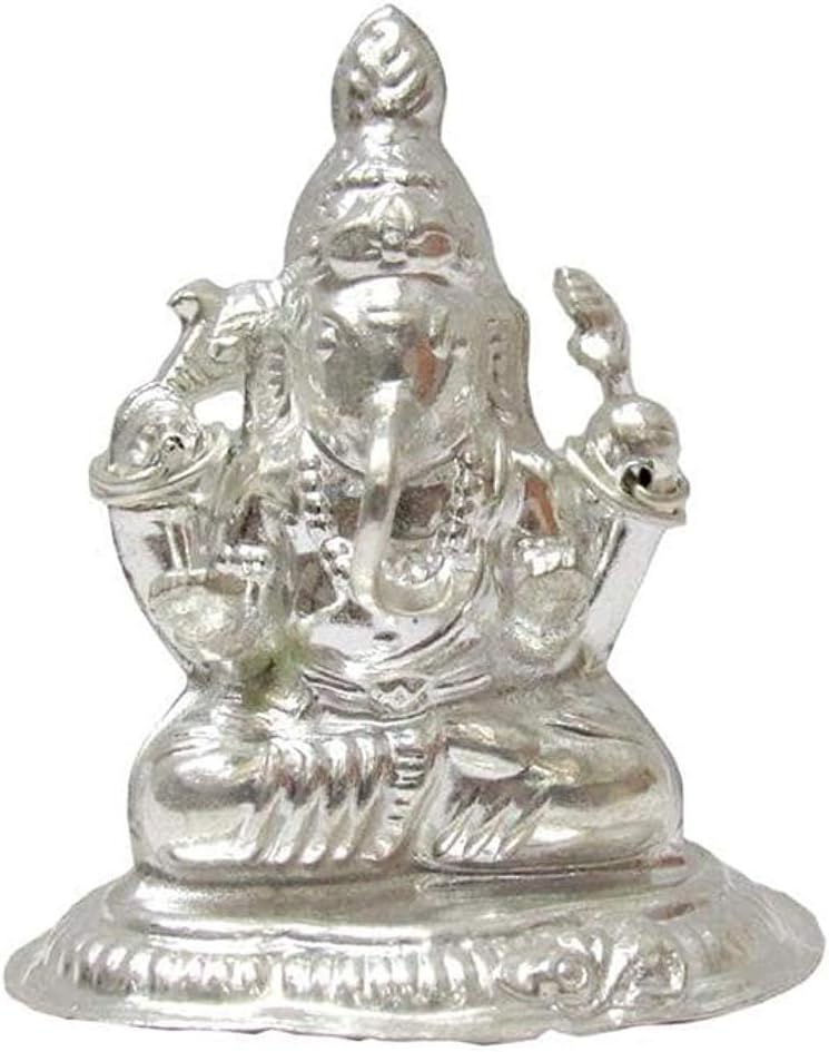 NEMICHAND JEWELSNEMICHAND JEWELS Small Silver Lord Ganesha Idol for Wedding & Pooja Item/Gift Item 10gms Approx