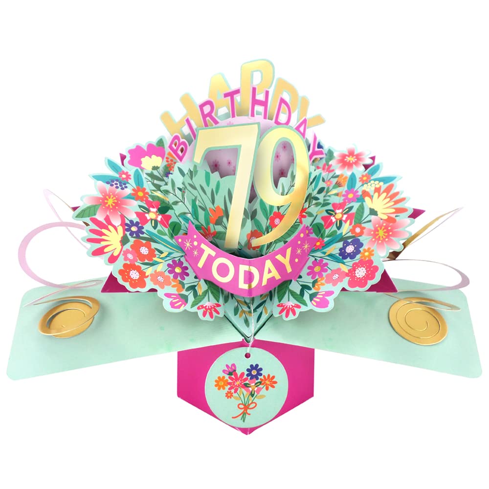 Happy 79th Birthday 79 Today Pop-Up Greeting Card Love Kate's Pop Up Cards Her POP215MC79