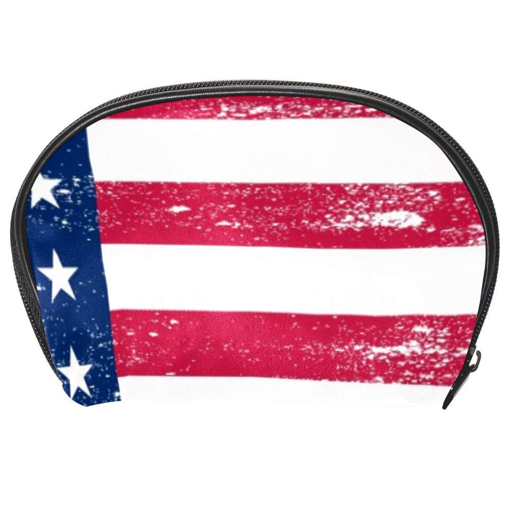 imobaby Grunge American Flag Cosmetic Makeup Bag Organizer for Women Travel Kit With Zipper Multifunction Toiletry Case Storage Bags
