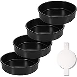6 Inch Cake Pans Set of 4, Nonstick Round Cake Pans with 120 Pieces Parchment Paper, Dishwasher Safe