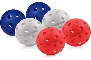 Fizzazzle Pickleball Balls Outdoor 40 Holes - Durable High Bounce USAPA Approved - True Flight Tournament Pickleballs - 4/6/12 Pack - Accessories for Training & Competitive Play