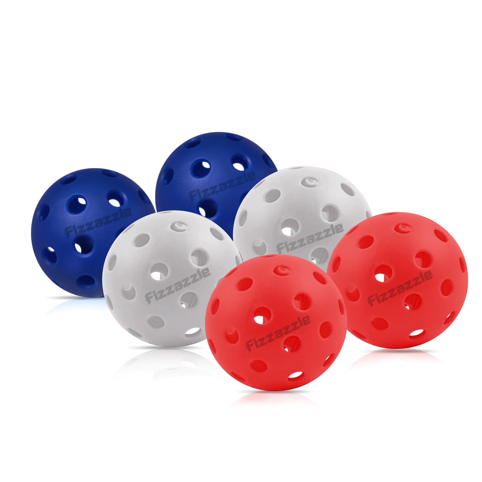 Fizzazzle Outdoor Pickleball Balls 40 Holes -6 Pack