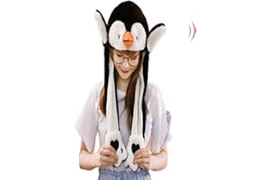 Animal Hat with Moving Ears Funny Plush Jumping Pop Up Beating Hat Cute Holiday Cosplay Party Dress Up(28 Styles)