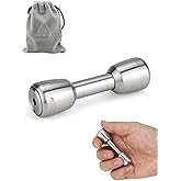 Finger Dumbbell Metal Fidget Toy: 2-in-1 EDC Thumb Press & Spinner, Quiet Pocket Toys for Stress Relief, Creative Gift for Ad