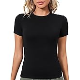 Womens' Stretchy High Neck Short Sleeve Gym Workout Slim Fitted Casual Full Length Top T-Shirt