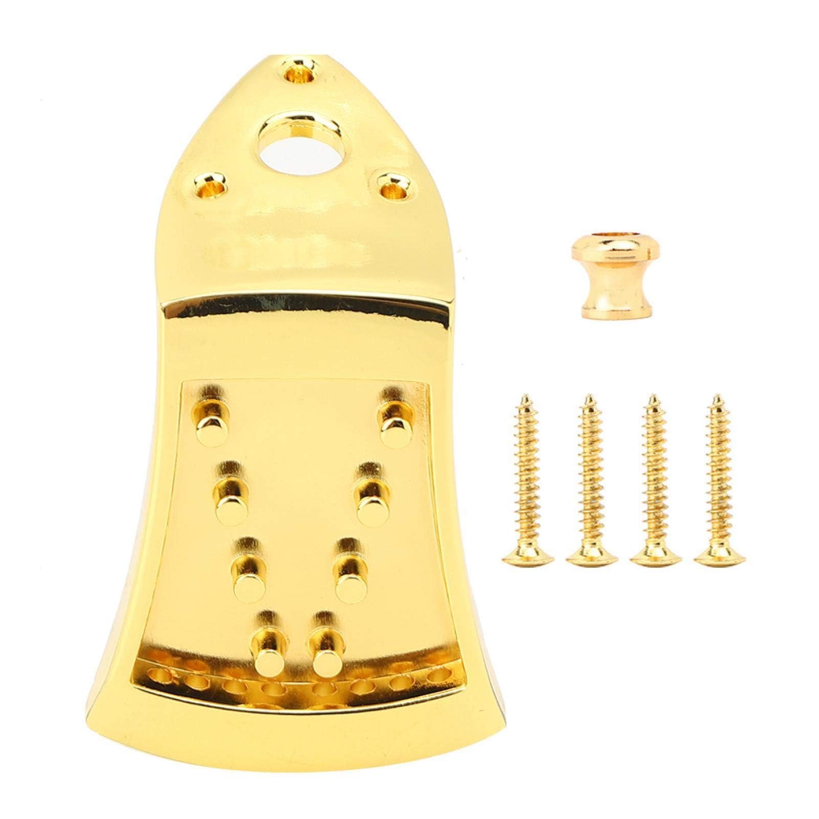 Mandolin Tailpiece with Screws, Golden 8-String Triangular Mandolin Tailpiece Mandolin Electroplated Guitar Tailpiece Musical Instrument Accessories for Electric Guitar 8 String Mandolin