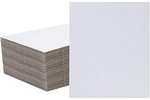 XPERIA BOX 50 Pack 8x10 Inch White Corrugated Cardboard Sheets, Corrugated Cardboard Filler Insert Sheet Pads for Mailing, Pack Shipping, Backing, Craft Card Board
