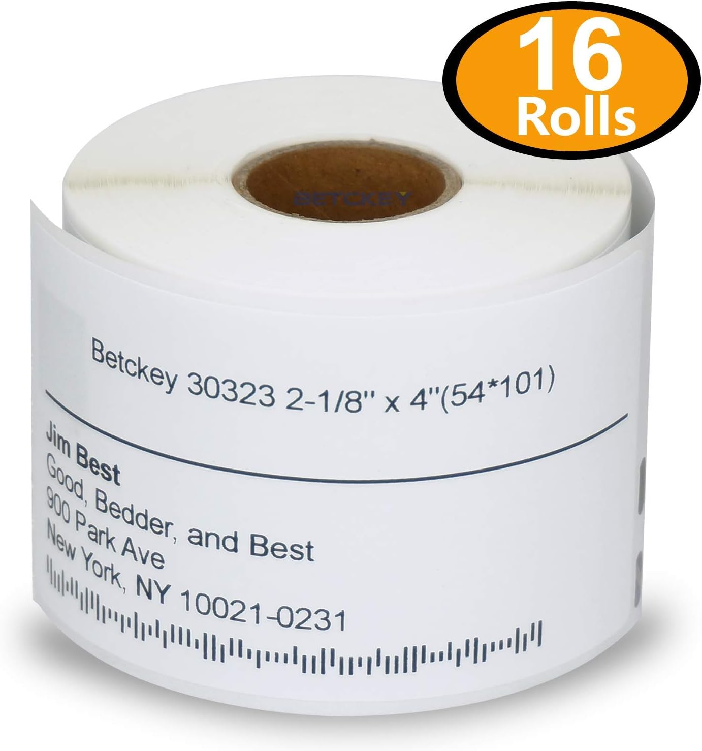BETCKEY - Compatible DYMO 30323 (2-1/8" x 4") Shipping Labels, Strong Permanent Adhesive & Perforated, Compatible with Rollo, DYMO 4XL & Zebra Desktop Printers[16 Rolls/3840 Labels] : Office Products