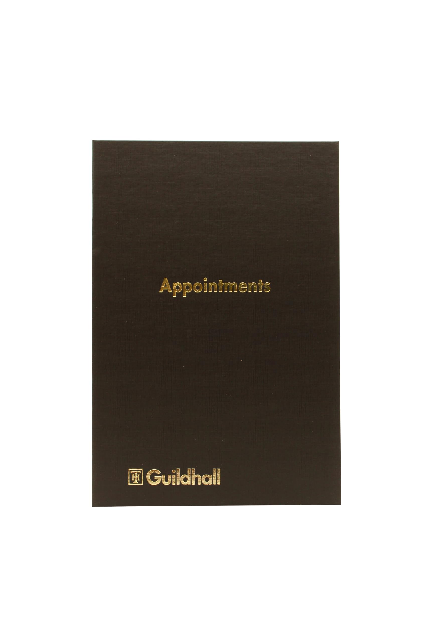 Exacompta - Ref T1197Z - Guildhall - Appointments Book, 104 Pages, Spaces Every 1/4 Hour, Durable Case bound Hardback Black Vinyl Cover, Traditionally Sewn