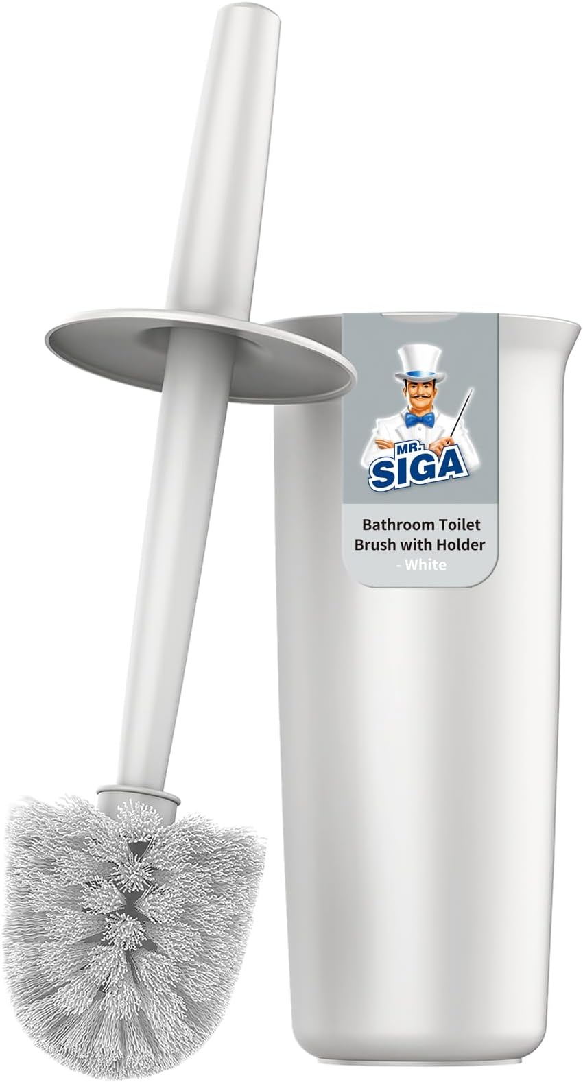 MR.SIGA Toilet Bowl Brush and Holder White 1 Pack