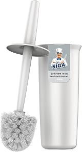 MR.SIGA Toilet Bowl Brush and Holder White 1 Pack
