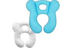 ZHOMA Baby Travel Pillow, Upgrade U-Shape Infant Pillow for Car Seat Pushchair and Stroller, Soft Comfortable Sleep Cushion for Kids Newborn and Toddler -Light Blue