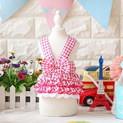 YQYQYQ Candy Gebu Strap Dress Teddy Pet Dog Dress Spring/Summer Thin Dress Princess, Red, XL: Back Length 36 Bust 52