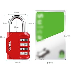 ORIA Combination Lock, 4 Digit Combination Padlock