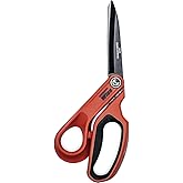 Crescent Wiss 10" Titanium Coated Offset Tradesman Shears - Industrial Heavy Duty Utility Shears Scissors for Cutting Leather, Wire, Cardboard - Left-Hand - CW10TL