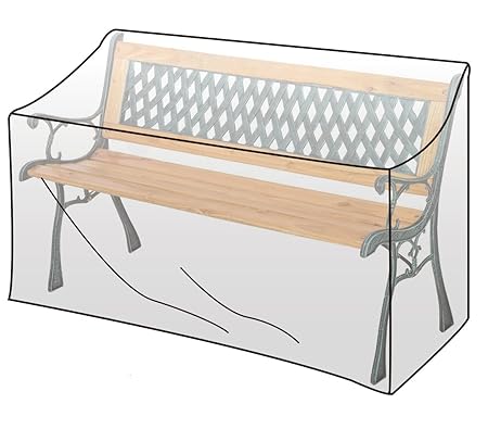 WOLTU® Schutzhülle Schutzhaube Gartenmöbel Gartenbank Abdeckplane Abdeckhaube Gewebeplane 120gr Abdeckung 135x65x88cm transpa