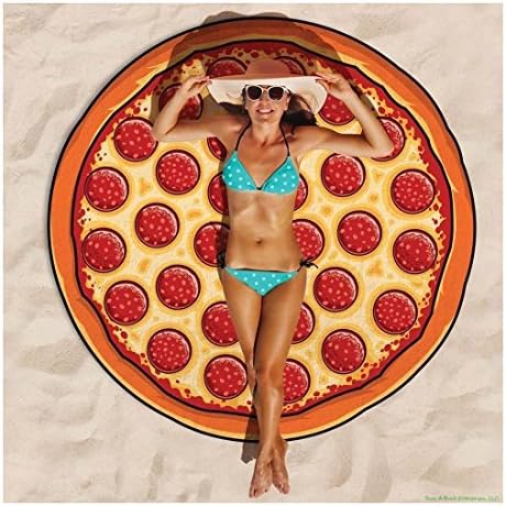 Pizza Slice - Jumbo Beach Pool Home Shower Towel Blanket Measures 5 x 5 feet