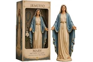 Virgin Mary Collectible Figure, Blessed Mother Madonna Catholic Religious Statue Saint Guadalupe Resin Hand Painted Decor Chr
