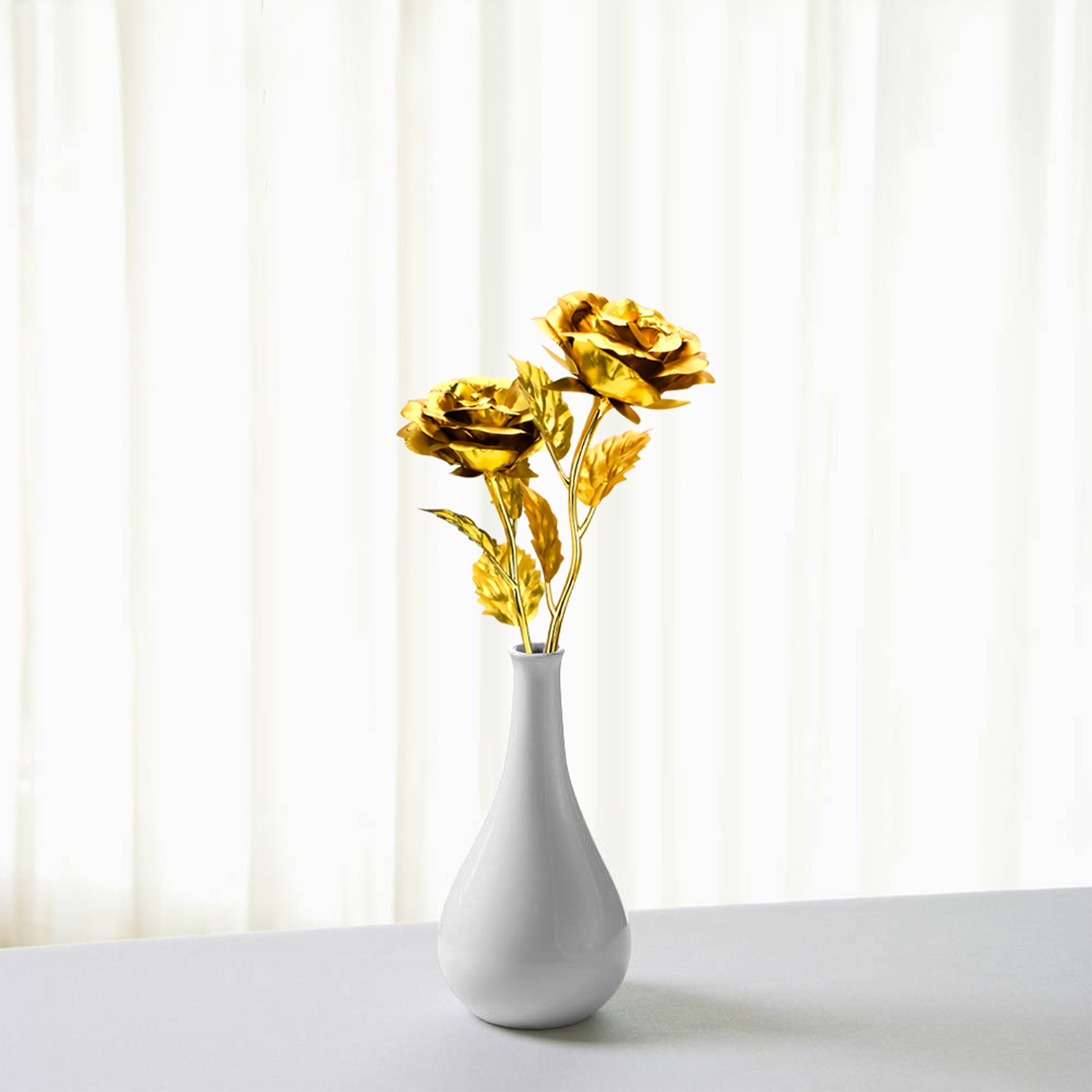 Gold Rose, ProCIV Gold Foil Decoration Artificial Rose Flowers in Gift Box, Best Gift for Mother\'s Day, Valentine\'s Day, Wedding Day, Birthday, Christmas, Thanksgiving, Home Decor (Gold)