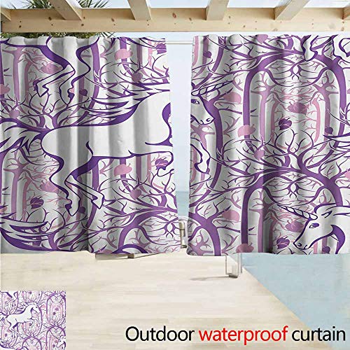 Lcxzjgk Unicorn Sliding Door Curtain Unicorn Galloping On Curved