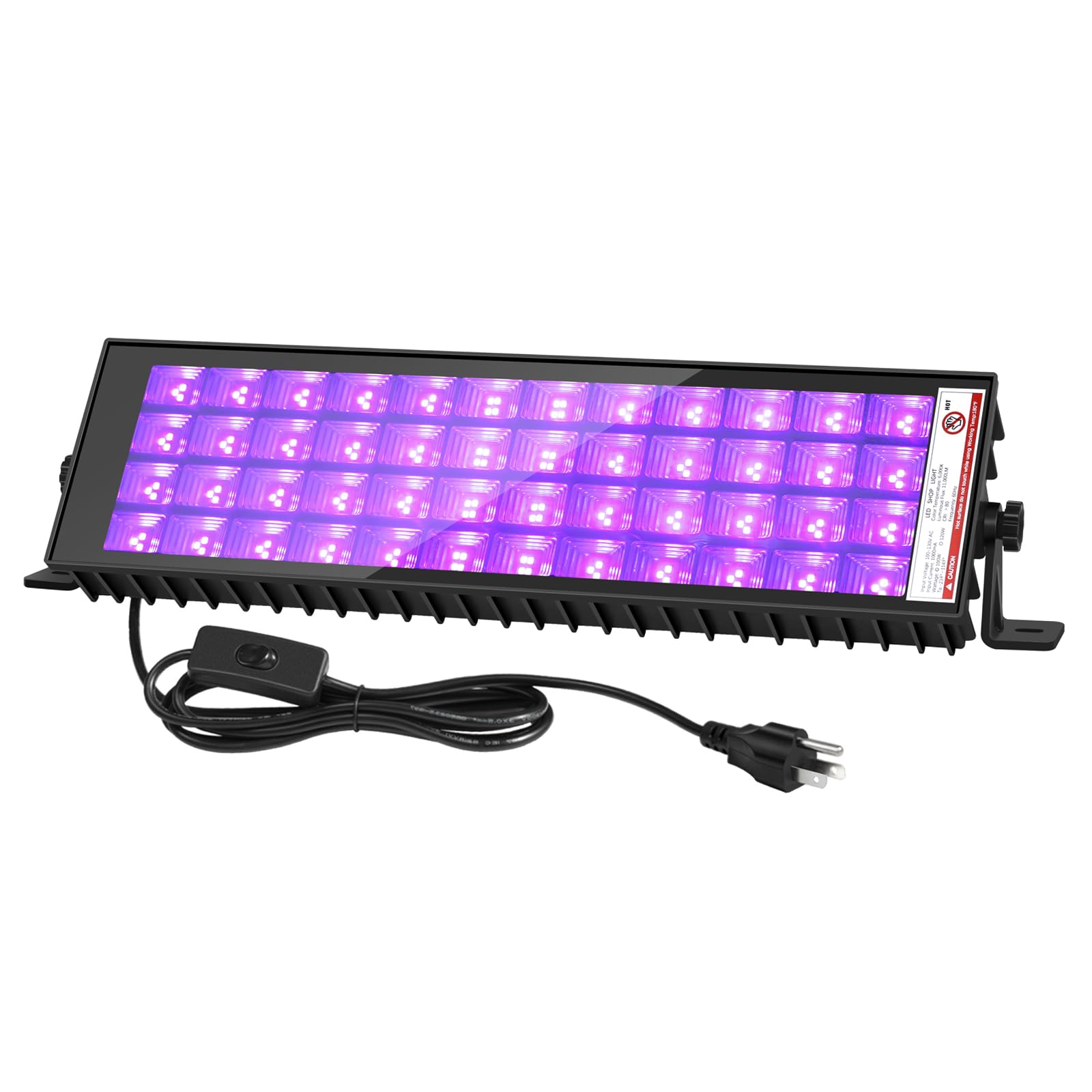 Photo 1 of ZHPINGMX 1 Pack 120W LED Black Lights with Switch+Plug+9.8ft Cable, Blacklight Bar Light,Glow Party Light Supply for Halloween, Birthday, Classroom,Fluorescent Poster