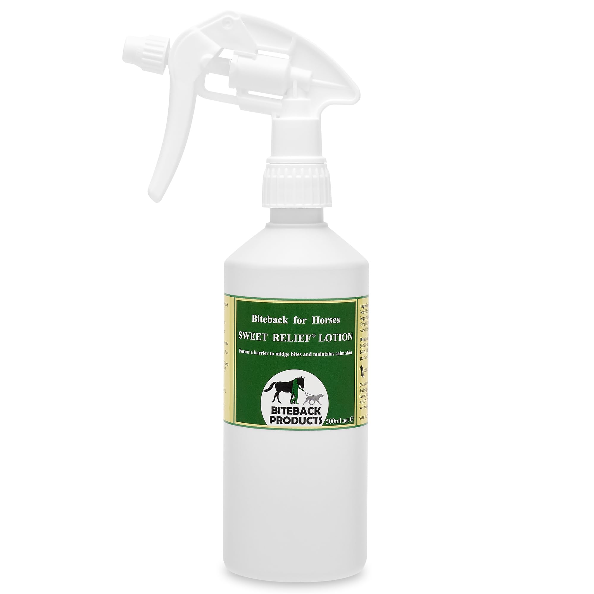 Biteback Products 'Sweet Relief'® Midge Barrier Lotion Spray with Benzyl Benzoate for Effective Insect & Bug Defence- Ideal for Outdoor Horse Protection & Skin Support Essential Biteback Product-500ml