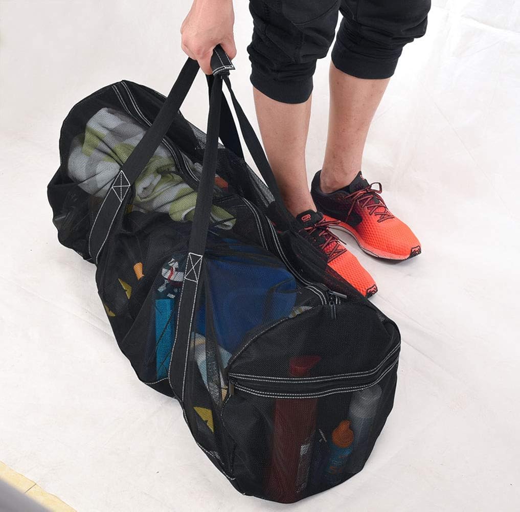 XXL Mesh Dive Bag for Scuba or Snorkeling - Diving Snorkel Gear Bags - Extra Large Beach Bags and Totes with Zipper and Pockets - Oversized Beach Duffle Bag Ideal for Your Pool Trip: Clothing