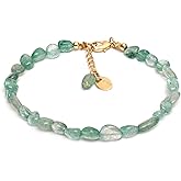 Gempires Natural Nuggets Bracelet Handmade Jewelry With 7 + 1 Inch 14k Yellow Gold Plated Adjustable Chain