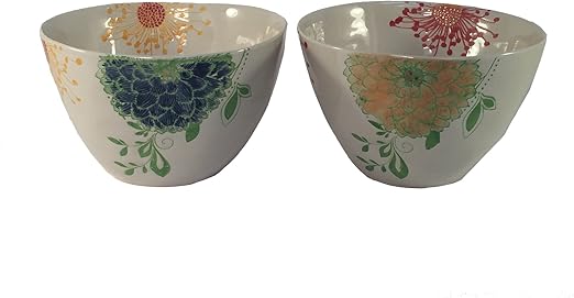 Amazon Com Blue Sky Ceramic Bloomfield Bowls Set Of 4 6 1 X 3 74 Home Kitchen
