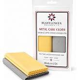 Premium Polishing Cloths for Stainless Steel, Copper Brass, Chrome Set of 2 | Made in USA, Non Toxic Cleaners Infused. Removes Tarnish and Restores Shine. Reusable 2 Large 11 X 14 Inch Soft Cotton Cloths