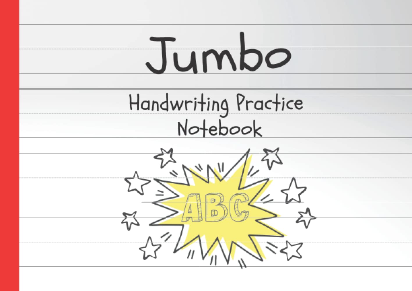 amazon com jumbo handwriting paper extra large print dotted lines notebook writing and printing practice for kids preschool kindergarten 8 5 x 6 100 landscape pages 9798494889485 resources grid paper books