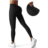 YWBIN V Back Workout Leggings for Women High Waisted Biker Booty Tights Scrunch Butt Lifting Gym Yoga Pants