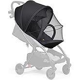 Beberoad Love Universal Stroller Sun Shade & Mosquito Net – 2-in-1 Baby Stroller Cover with UV Protection & 2-Way Zipper for Infant Carriages, Prams, and Travel Strollers (Black)