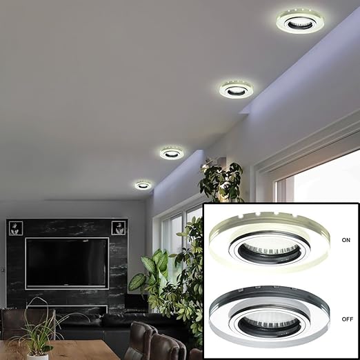 4er Set Deko Led Einbau Lampen Wohn Schlaf Zimmer Beleuchtung Flur Leuchten Glas Spot Strahler Rund Amazon De Beleuchtung