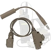 HEARFALCOM Tactical Military Accessories 6-Pin V2 U94 PTT Adapter for an/PRC 148 152 Walkie Talkie Compatible COMTAC SORDIN Tactical Headset (DE)
