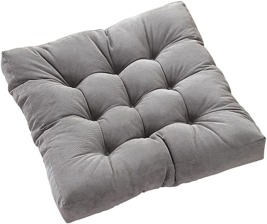 Nathime Floor Pillow Square Meditation Pillow for Seating on Floor Thick Tufted Seat Cushion for Living Room Hanging Swing Chair Window Pads 22x22 Inch, Grey, 1Pc: Kitchen & Dining