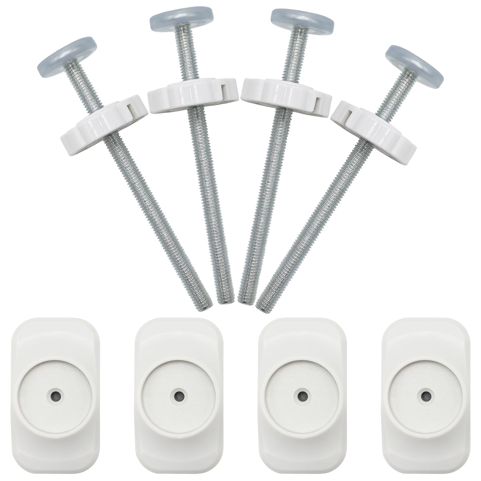 8Pcs Baby Gate Extension Kit - Spindle Rods, Pet Stair Screws, Dog Safety Wall Protector, Mounted Bolts for Child Toddler Pressure Install