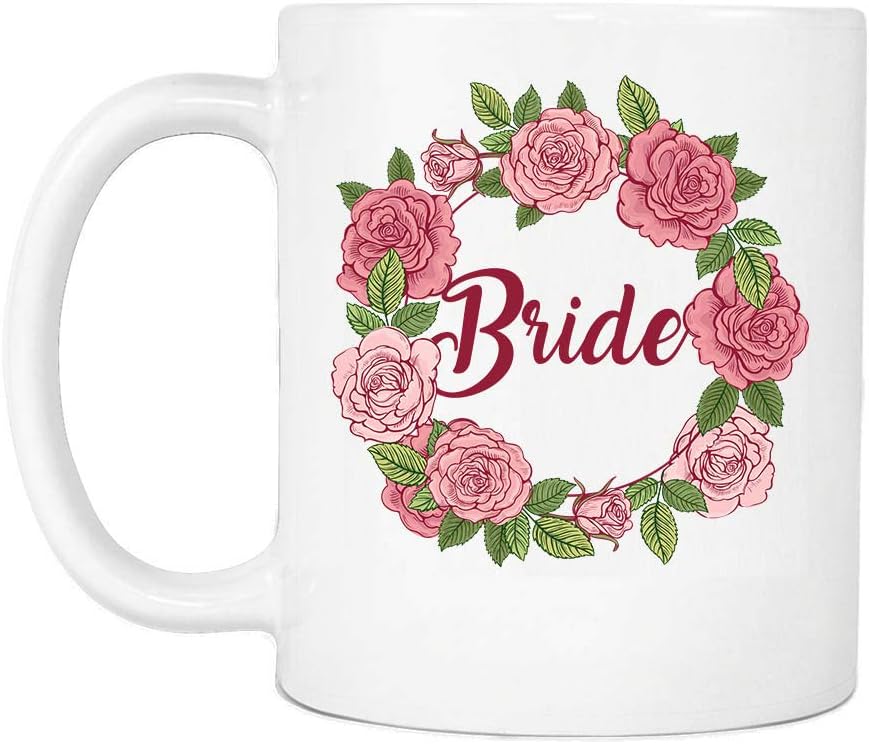 Amazon Com Bride Wedding Day Bachelorette Bridal Party Gift For Bride Women Lady Best Friend White Ceramic Coffee Tea Mug Cup 11oz Kitchen Dining