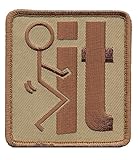 Patch Squad Men's F It Symbol Humping Stick Figure Word IT Military Morale Patch (Tan)