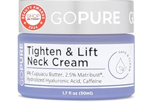 goPure Tighten & Lift Neck & Chest Moisturizer Cream for Visibly Firming, Tightening and Lifting Wrinkles & Crepey Skin, 1.7o
