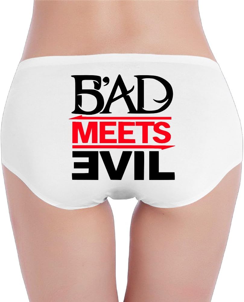 XJBD Women's Low-Waist Bad Meets Evil Brief Hipsters White