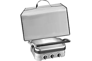 EIIJUGALOO Sandwich Maker Cover Panini Press Lid Heavy Duty Heat-Resistant Nylon Dust Cover for Cuisinart Panini Press GR-4NP1 Electric Griddler/GR-5BP1 Electric Griddler (Black) (Silver)